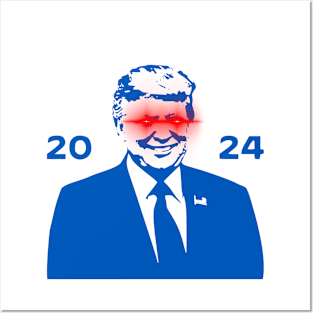 DARK TRUMP 2024 Dark Brandon Remix USA President (Blue) Posters and Art